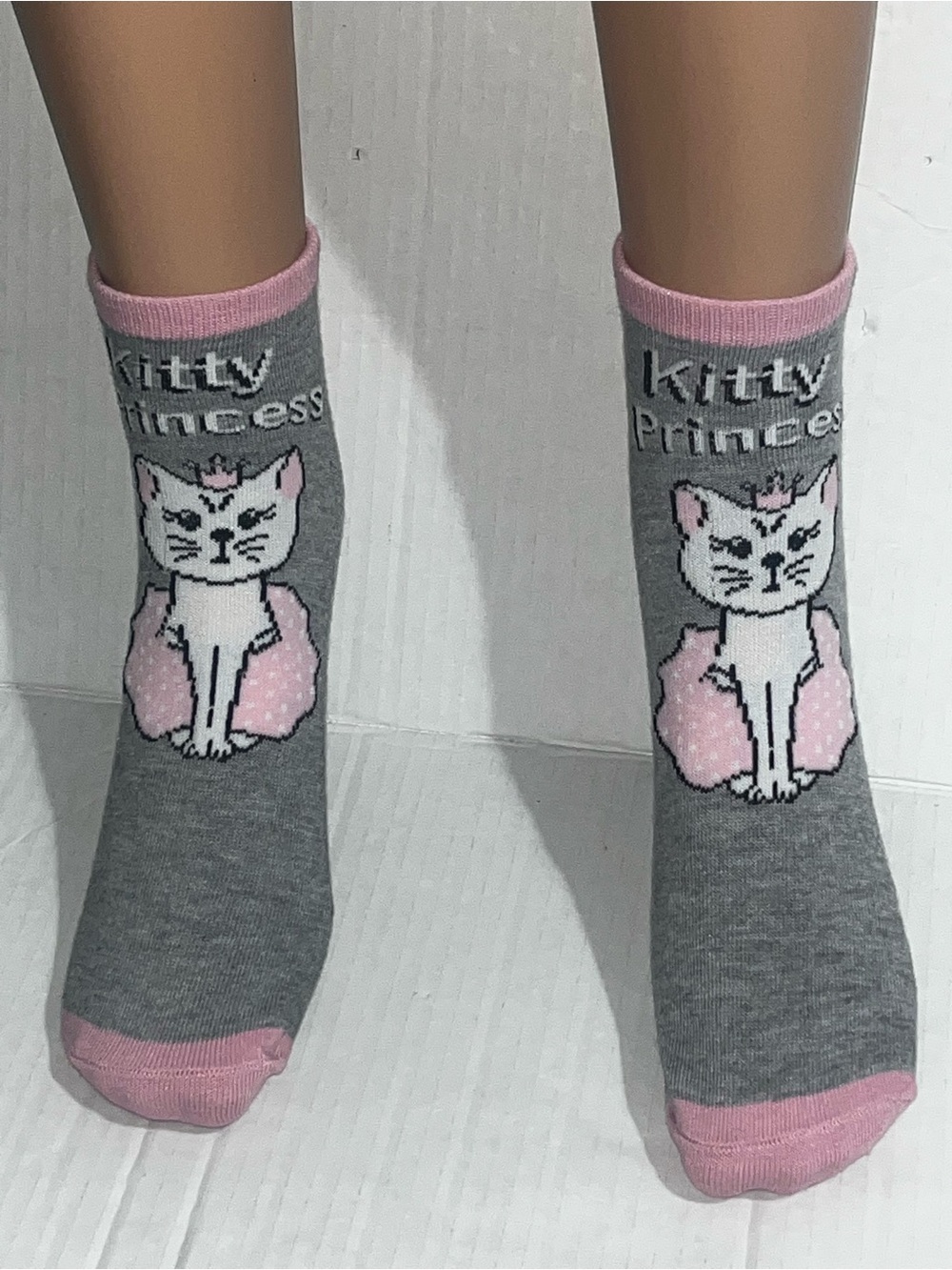 Sleepy Kitty Purple & Pink Cat Ankle Socks - Unbranded Pick 1 Pair - Picture 9 of 12